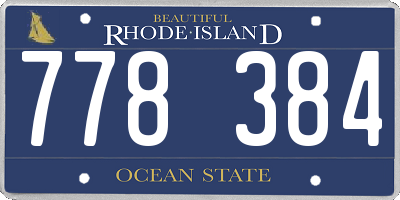 RI license plate 778384
