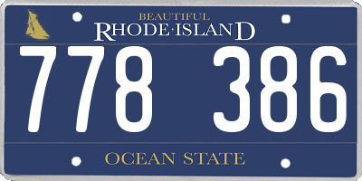 RI license plate 778386