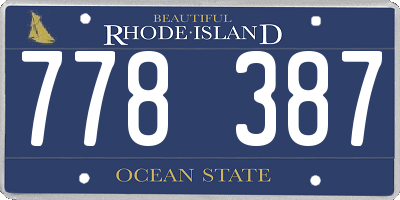RI license plate 778387