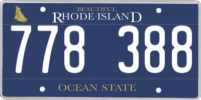 RI license plate 778388