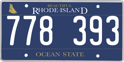 RI license plate 778393