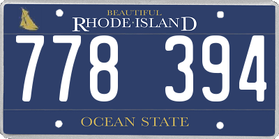 RI license plate 778394
