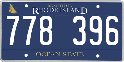 RI license plate 778396