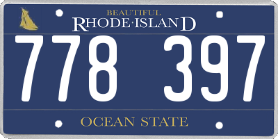RI license plate 778397