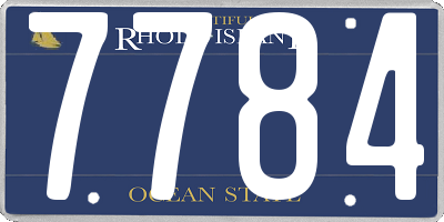 RI license plate 7784