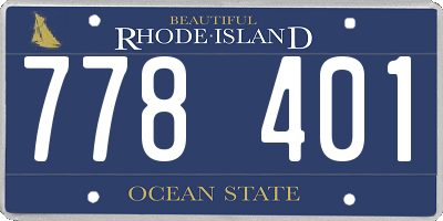 RI license plate 778401