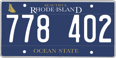RI license plate 778402