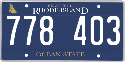 RI license plate 778403