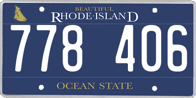 RI license plate 778406