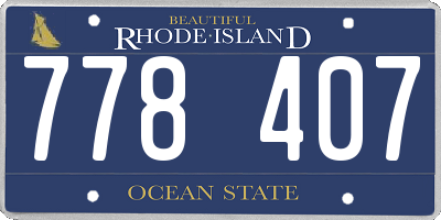 RI license plate 778407