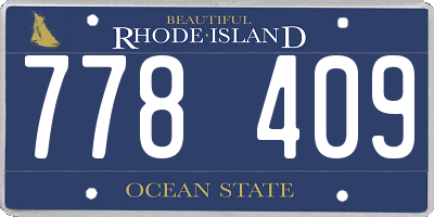 RI license plate 778409