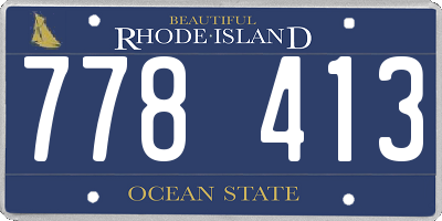 RI license plate 778413