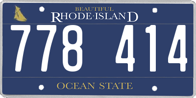 RI license plate 778414
