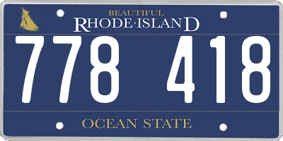 RI license plate 778418