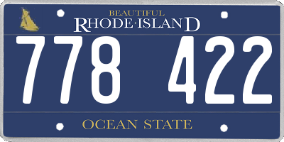 RI license plate 778422