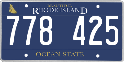 RI license plate 778425