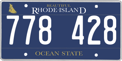 RI license plate 778428