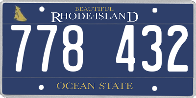 RI license plate 778432