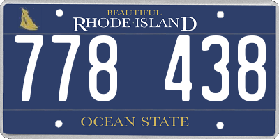 RI license plate 778438