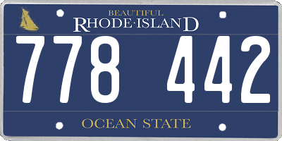 RI license plate 778442