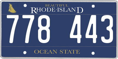 RI license plate 778443