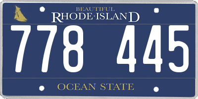 RI license plate 778445
