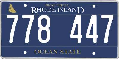 RI license plate 778447