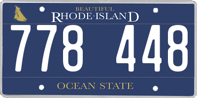 RI license plate 778448