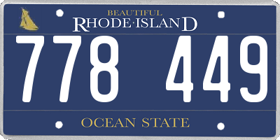 RI license plate 778449