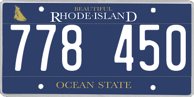 RI license plate 778450