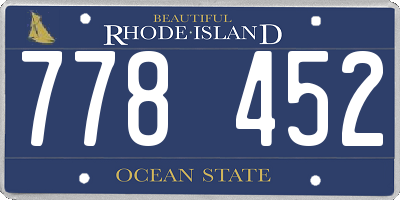 RI license plate 778452