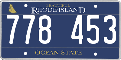 RI license plate 778453