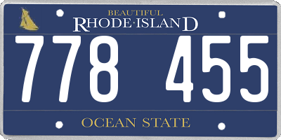 RI license plate 778455
