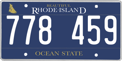 RI license plate 778459