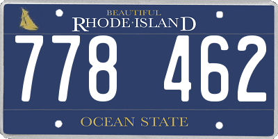 RI license plate 778462