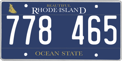 RI license plate 778465