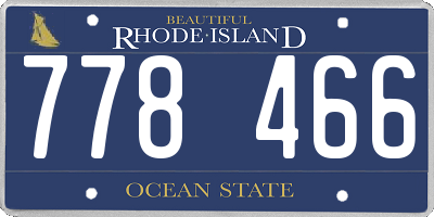 RI license plate 778466