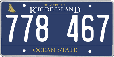RI license plate 778467