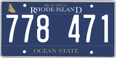 RI license plate 778471