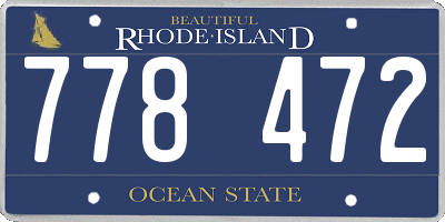 RI license plate 778472