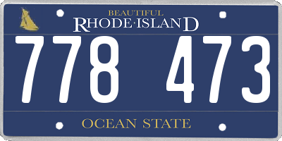 RI license plate 778473