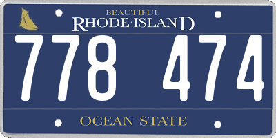 RI license plate 778474