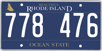 RI license plate 778476