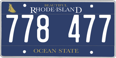 RI license plate 778477