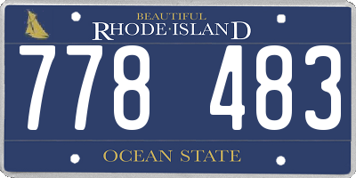 RI license plate 778483