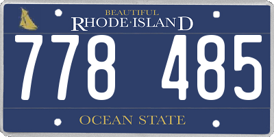 RI license plate 778485