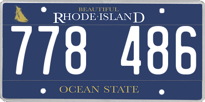 RI license plate 778486