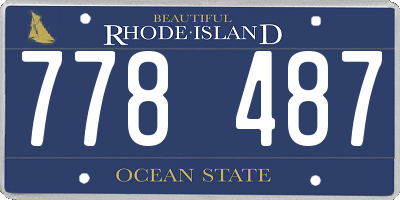 RI license plate 778487