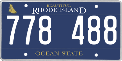 RI license plate 778488