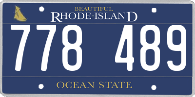 RI license plate 778489